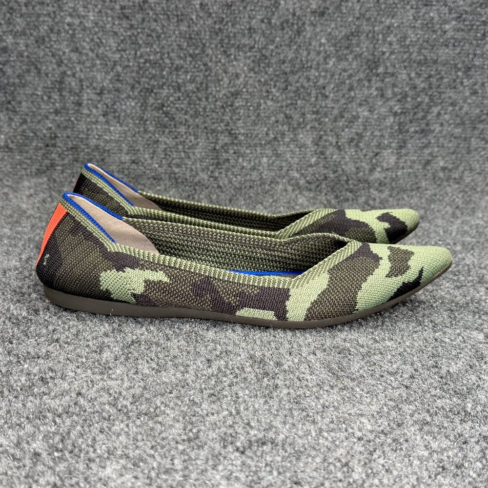 Rothy's The Piont Flats Women's Size‎ 8 Green Camo Slip On Classic Casual Shoes